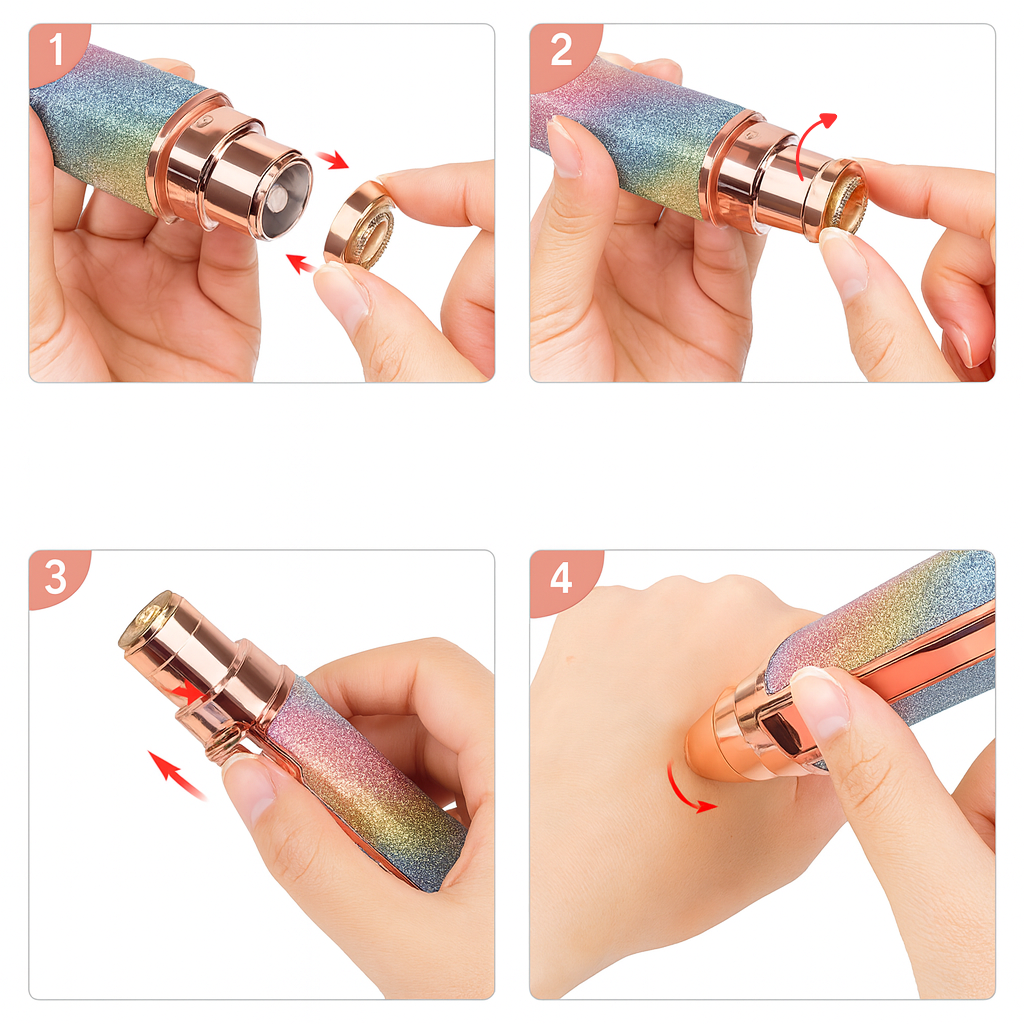 Depiladora facial 2 en 1 de precisión indolora | Diseño purpurina