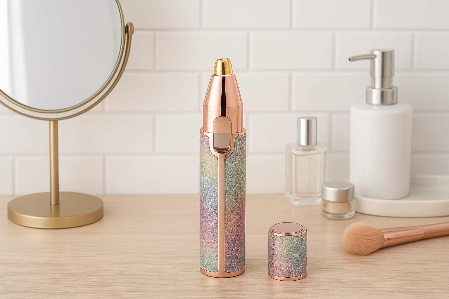 Depiladora facial 2 en 1 de precisión indolora | Diseño purpurina